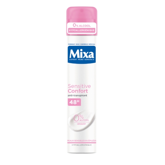 Déodorant Femme Hypoallergénique Sensitive Confort Anti-Transpirant Efficacité 48H 0% Alcool Apaisant MIXA
