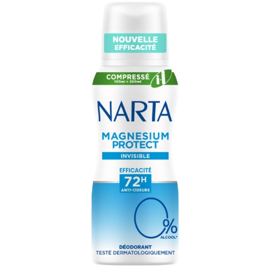 Déodorant Compressé Magnesium Protect Invisible Efficacité 72H Anti-Odeurs NARTA