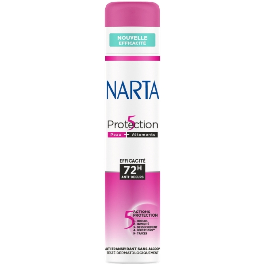 Déodorant Protection 5 Peau + Vêtement Efficacité 72H Anti-Odeurs NARTA