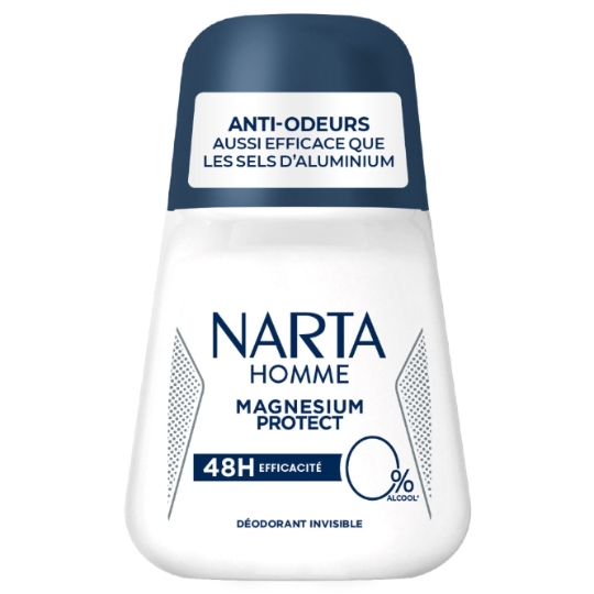 Déodorant Bille pour Homme Magnesium Protect 48H Efficacité Invisible Anti-Odeurs NARTA HOMME