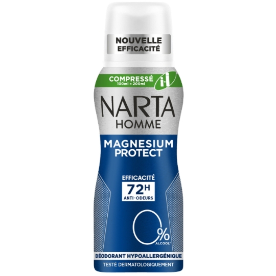 Déodorant Compressé pour Homme Magnesium Protect Efficacité 72H Anti-Odeurs NARTA HOMME