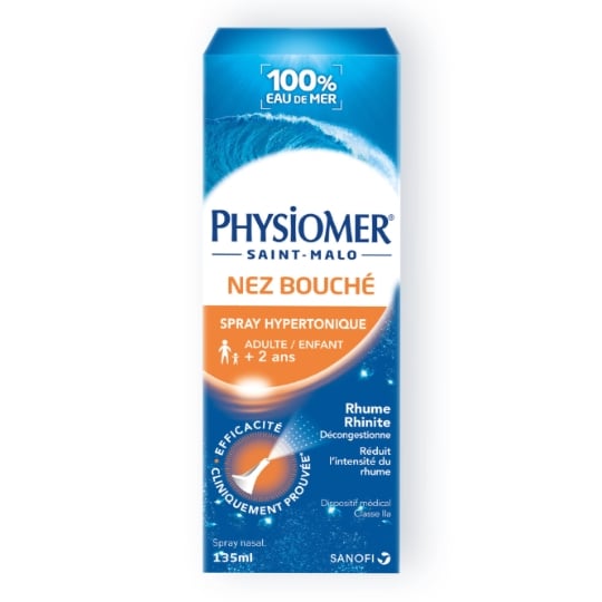 Spray Hypertonique Décongestionne le Nez Bouché PHYSIOMER