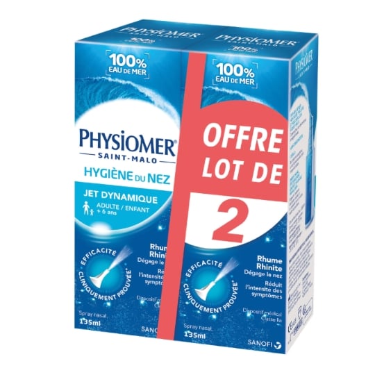 Spray Eau de Mer Décongestionne le Nez Jet Dynamique Adultes et Enfants PHYSIOMER