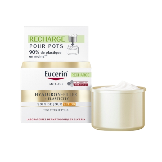 Soin De Jour Visage Tous Types De Peaux Anti-âge Hyaluron-Filler Elasticity Spf 30 Recharge 90% De Plastique En Moins EUCERIN