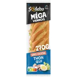 Sandwich le Méga baguette, thon, salade, oeufs et tomates, saucecocktail SODEBO, 270g