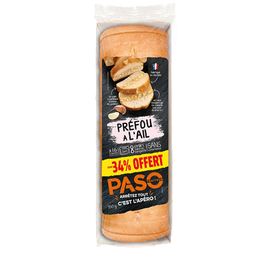 Préfou ail tranché PASO 350g dont 34% offert