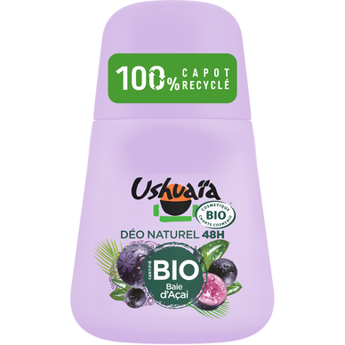 Déodorant femme bio açaï efficacité 48h USHUAÏA - bille 50ml