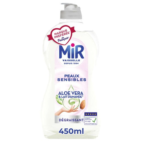 Mir Liquide Vaisselle Aloe Vera & Fleur de Coton 450ml