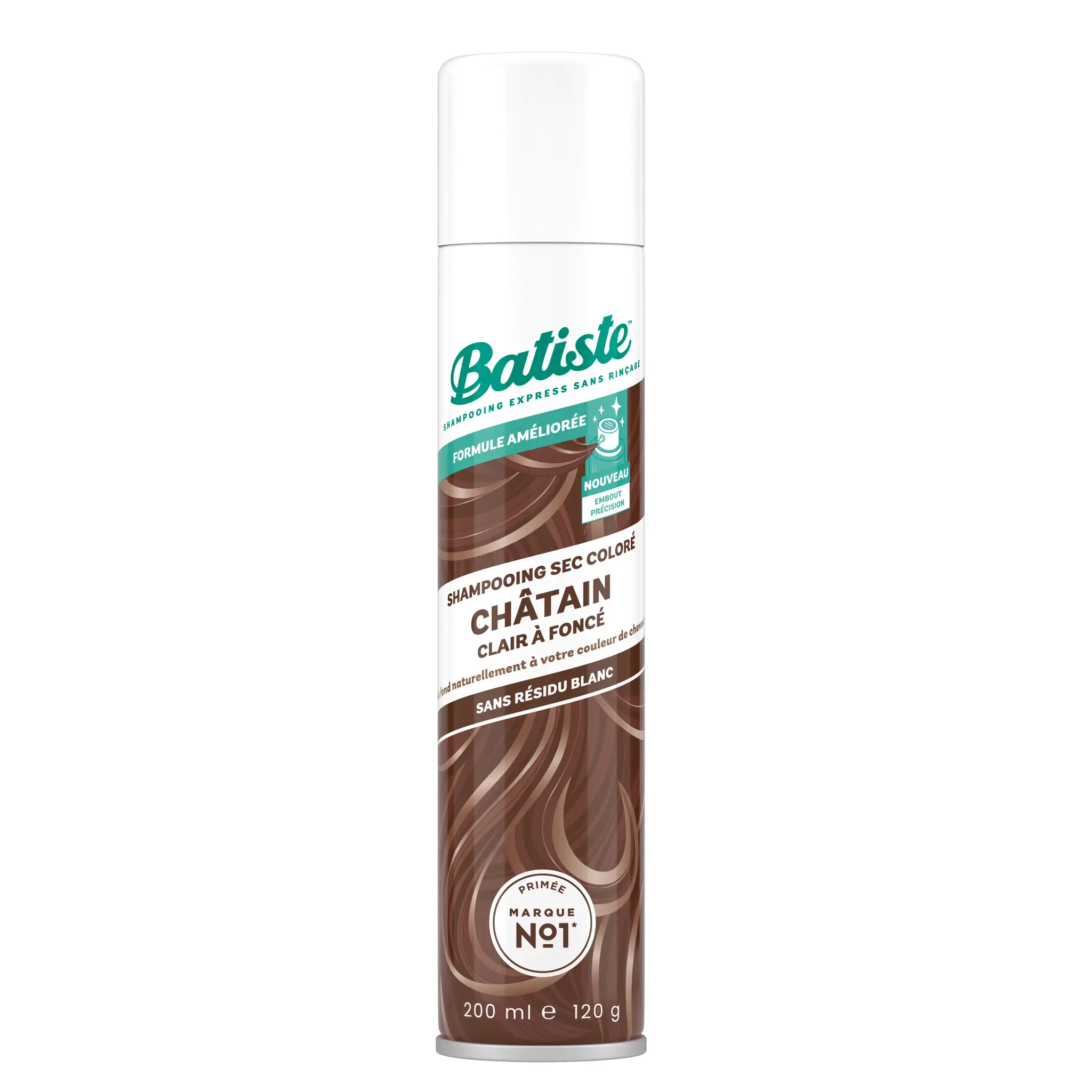 BATISTE Shampooing sec coloré châtain clair à foncé