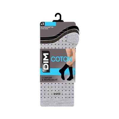 Dim Mi-Chaussette Coton Rayures et Pois x3, Taille 43/46