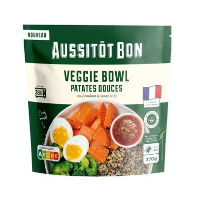 Aussitôt Bon Veggy Bowl Patates Douces Oeuf Coulant & Sauce Saté, 370g