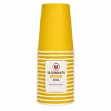 Gobelet en carton 25 cl jaune, U MAISON (x 12)