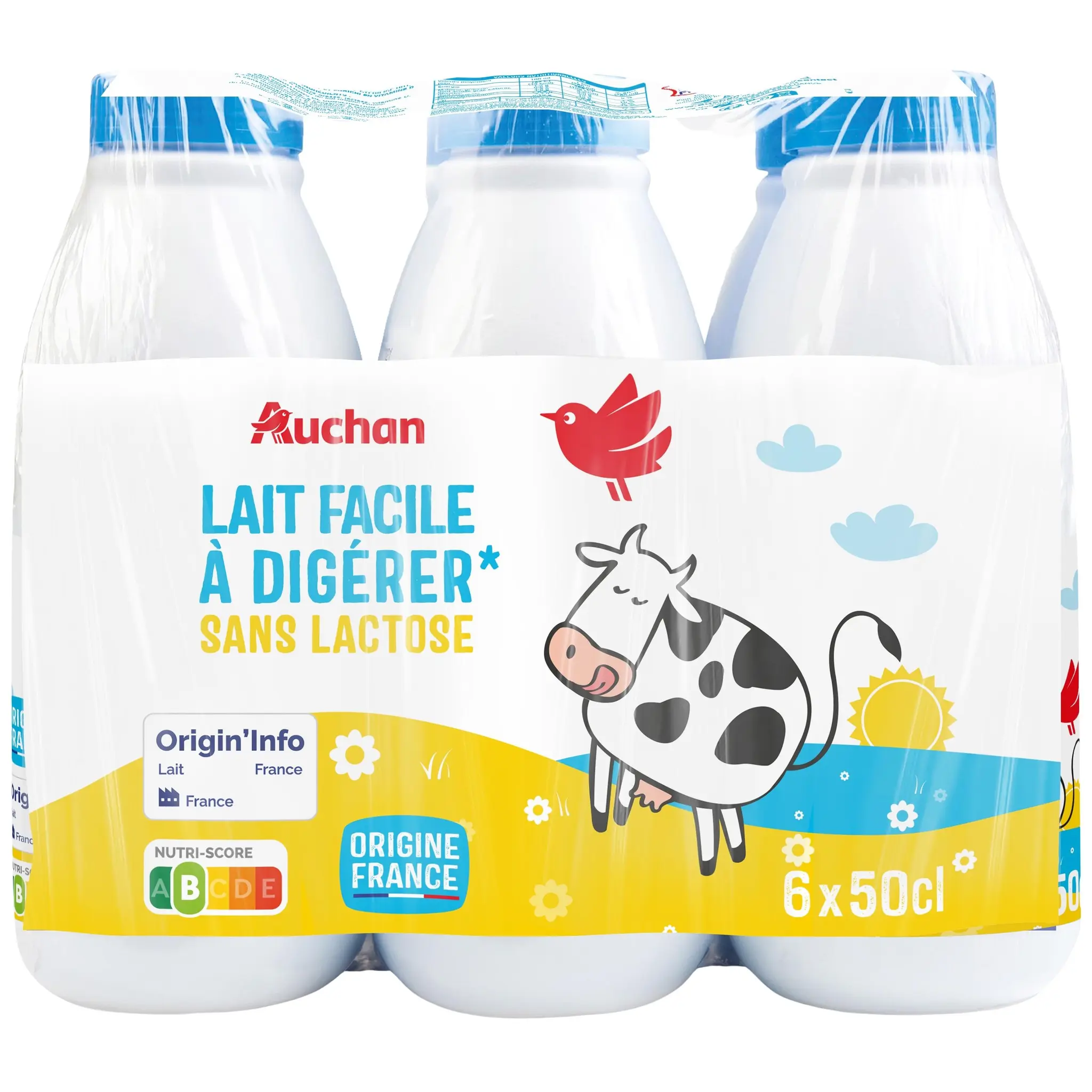 AUCHAN Lait facile à digérer sans lactose