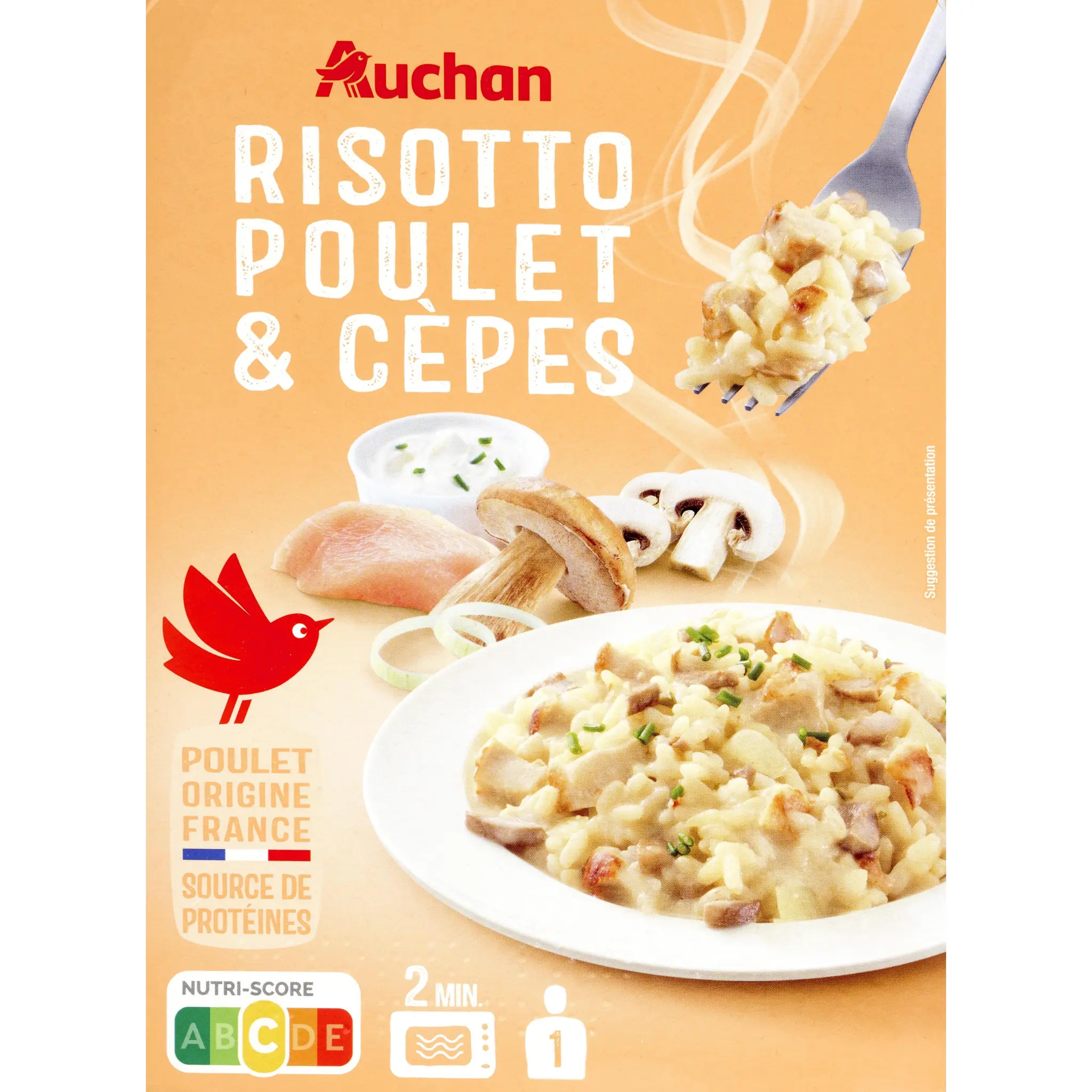 AUCHAN Risotto au poulet et aux cèpes