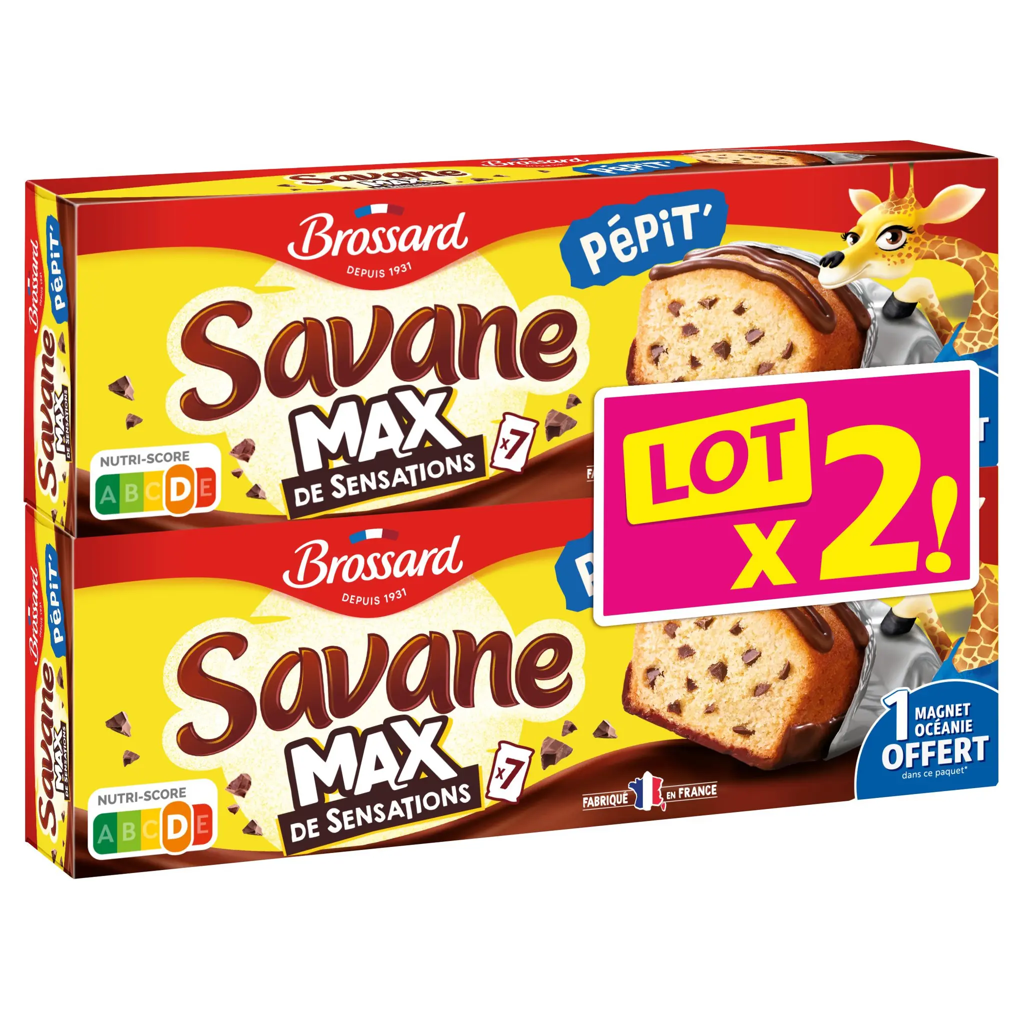 BROSSARD Savane Pépit' gâteaux pépites de chocolat sachets individuels
