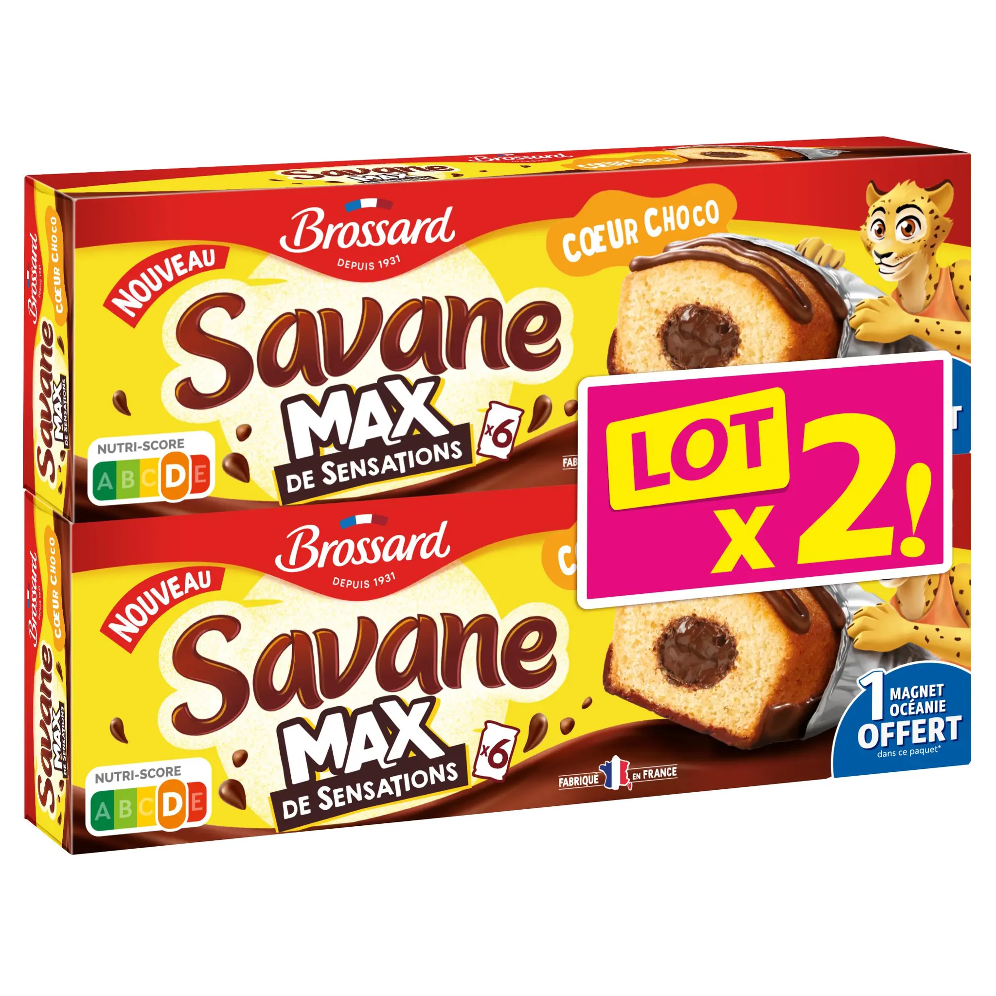 BROSSARD Gâteaux savane moelleux fourrés au chocolat
