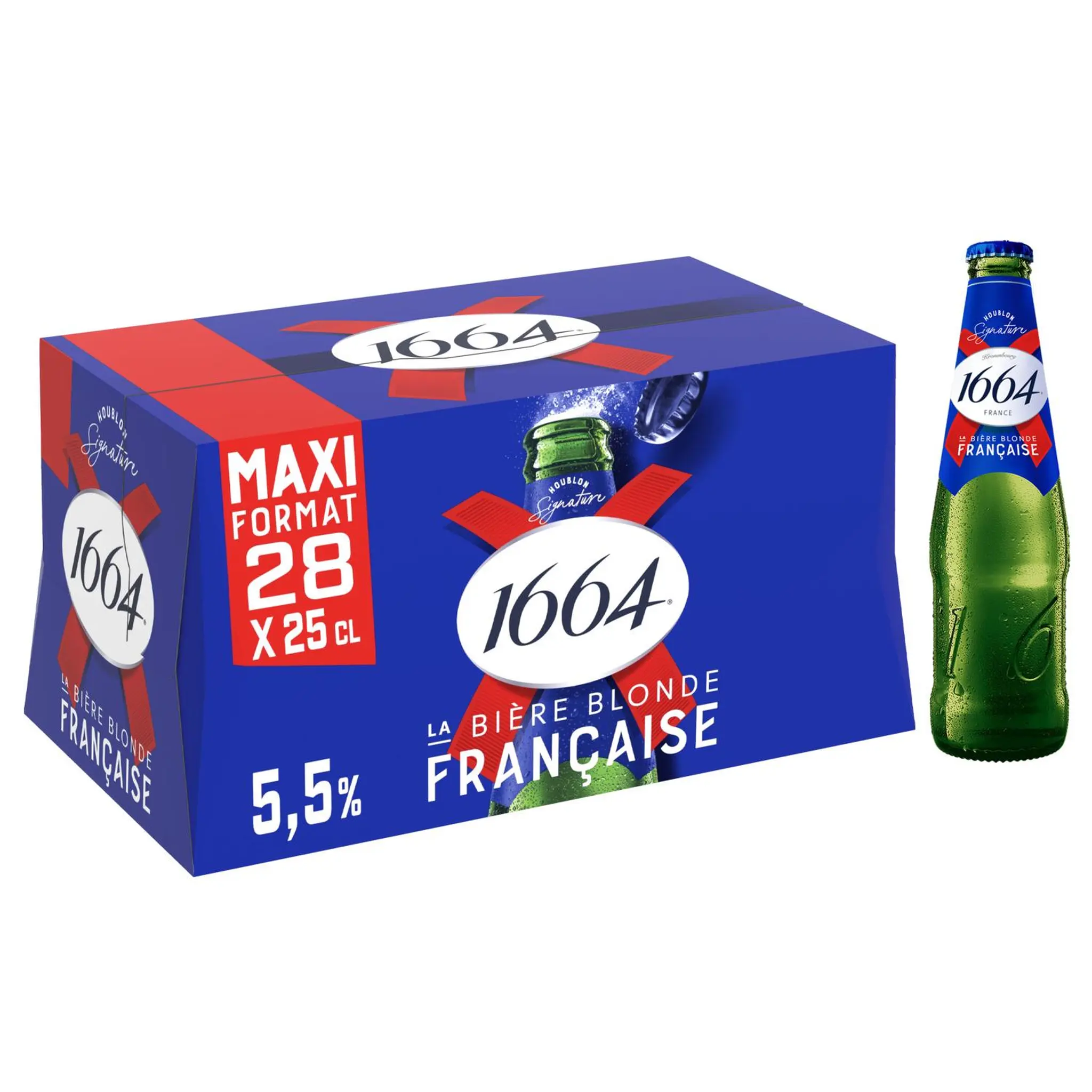 1664 Bière blonde 5.5% pack bouteilles