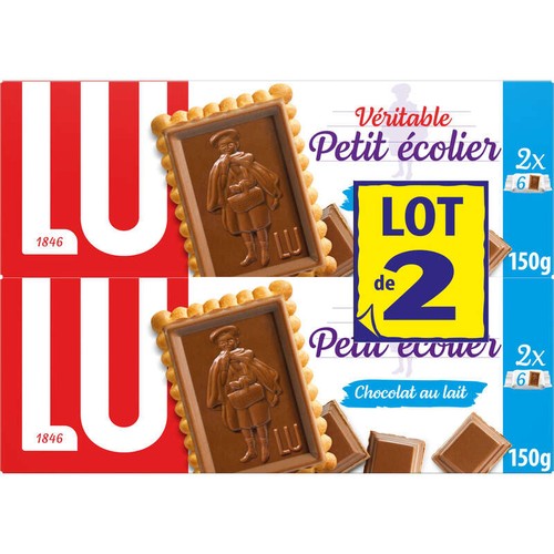 Lu Petit Écolier Biscuits Petit Beurre Nappés au Chocolat au Lait 2x150g