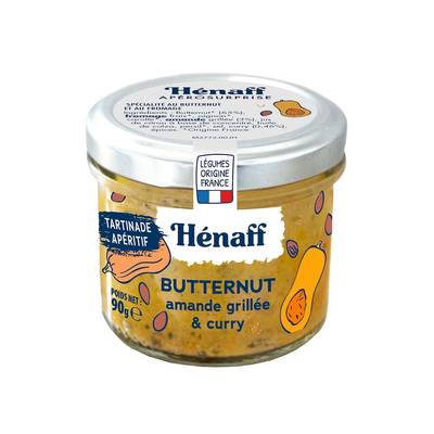 Henaff Tartinade apéritif butternut amande grillée et curry en bocal, 90g