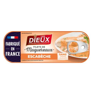 Les Dieux Filets de Maquereaux à la Sauce Escabèche en conserve, 169g