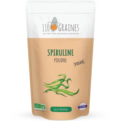 110 Graines Spiruline en Poudre Bio - Complément alimentaire, 200g