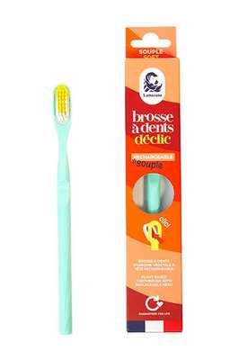 Brosse à dent souple rechargeable - vert d'eau, Lamazuna