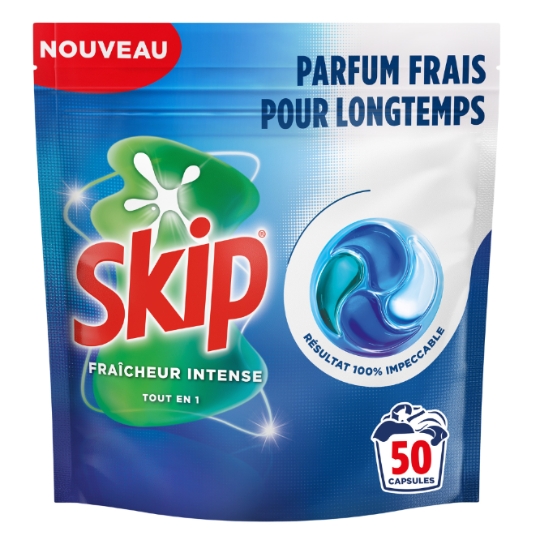 Lessive en Capsules Fraîcheur Intense Tout En 1 SKIP