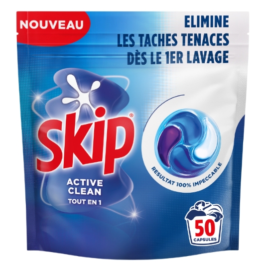 Lessive en Capsules Active Clean Tout en 1 SKIP