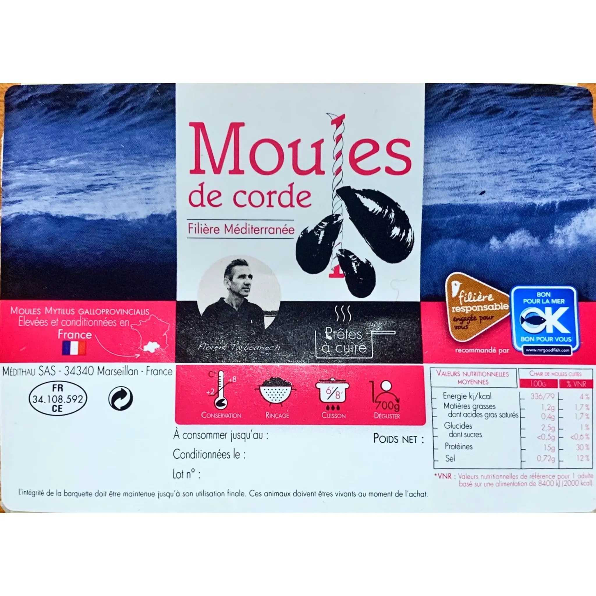CULTIVONS LE BON Moule méditerranéenne 2l 1,4kg filiere responsable