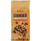 Auchan Cookies chocolat blanc saveur canberries, 200g
