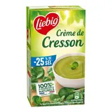 Liebig Soupe Velouté de Cresson Taux de sel réduit - Soupe liquide en brique familiale, 1L