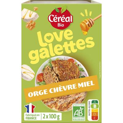 Céréal Bio Galettes Céréales, Orge, Chèvre et Miel Bio, 2x100g