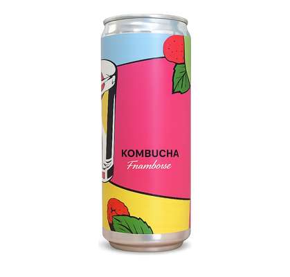 Kombucha saveur framboise BIO, Archipel (Can 33 cl)