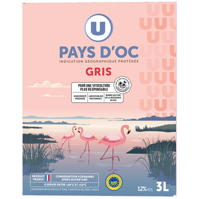Vin Pays d'Oc Gris IGP rosé Les Pluviers  - Fontaine à vin 3L