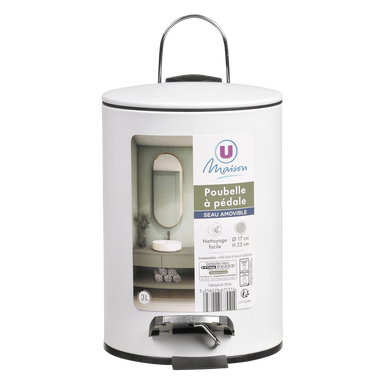 Poubelle à pédale en métal - 3L