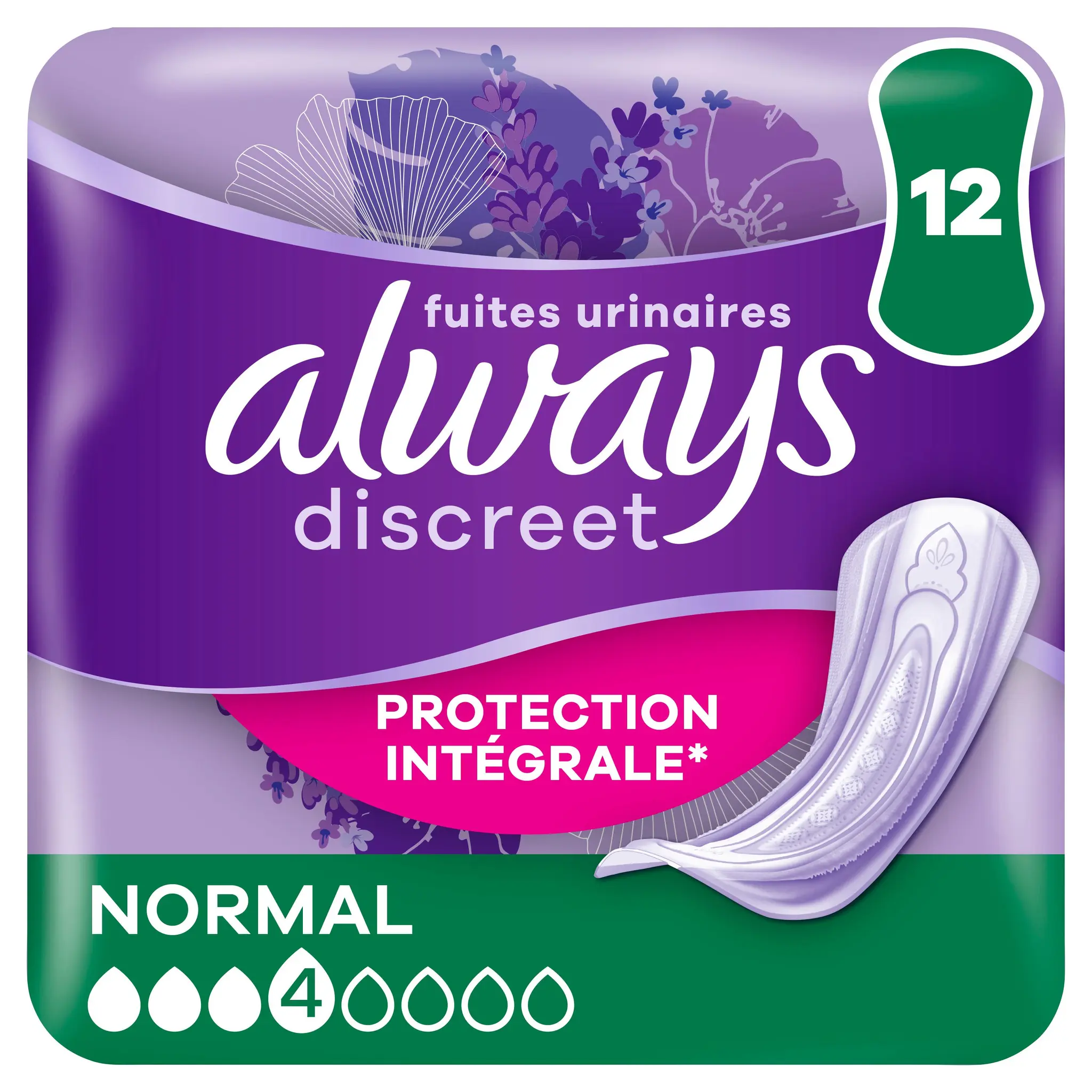 ALWAYS Discreet Serviettes pour fuites urinaires normal