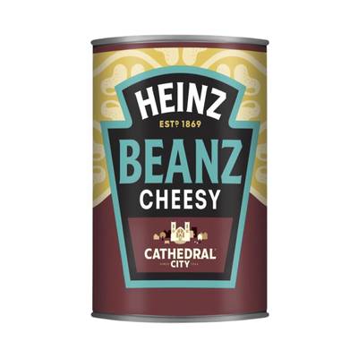 Heinz Haricots blancs cuisinés au cheddar extra mature - Beans Cheesy - cathedral city en conserve, 390g