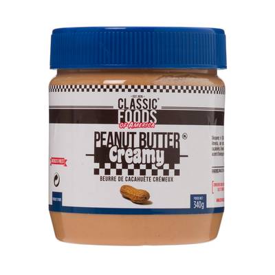 Classic Foods of America Peanut Butter Creamy - Beurre de cacahuètes crémeux, 340g
