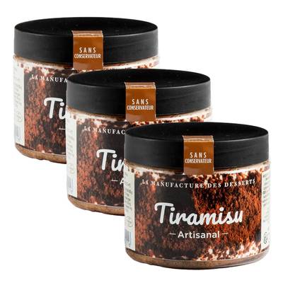 La manufacture des desserts Tiramisu Artisanal, Lot de 3x90g