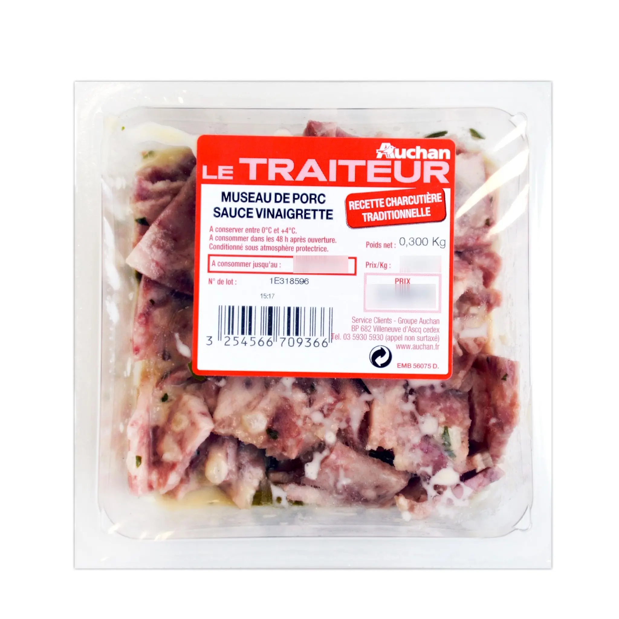AUCHAN LE TRAITEUR Museau de porc sauce vinaigrette
