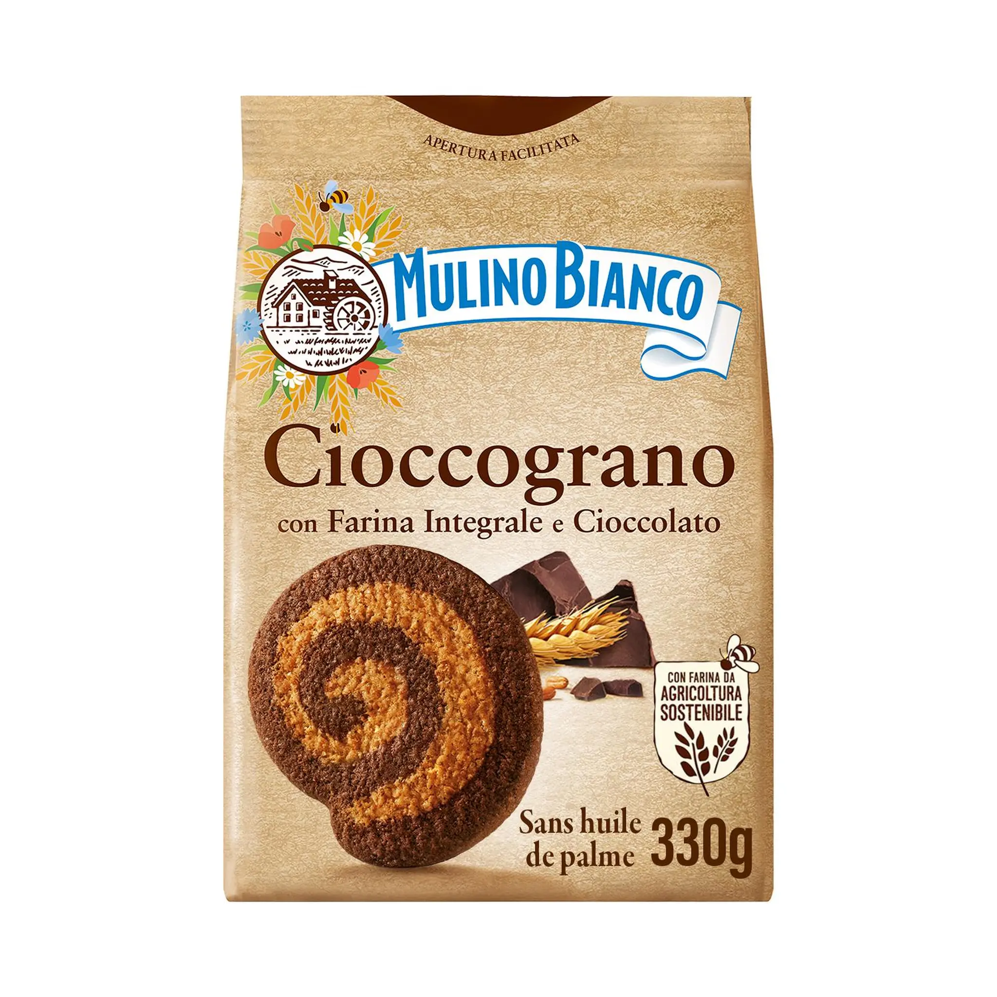 MULINO BIANCO Cioccograno biscuits à la farine complète et au chocolat