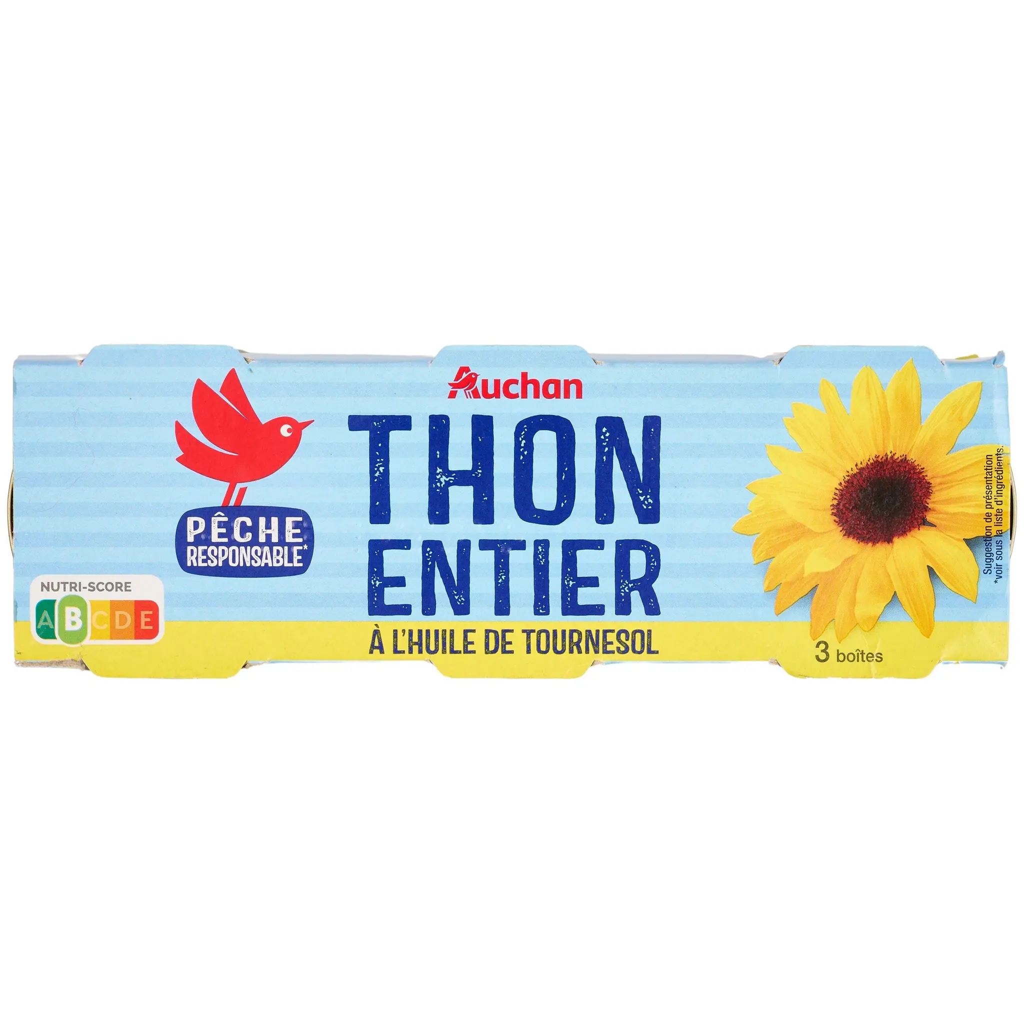 AUCHAN Thon entier à l'huile de tournesol