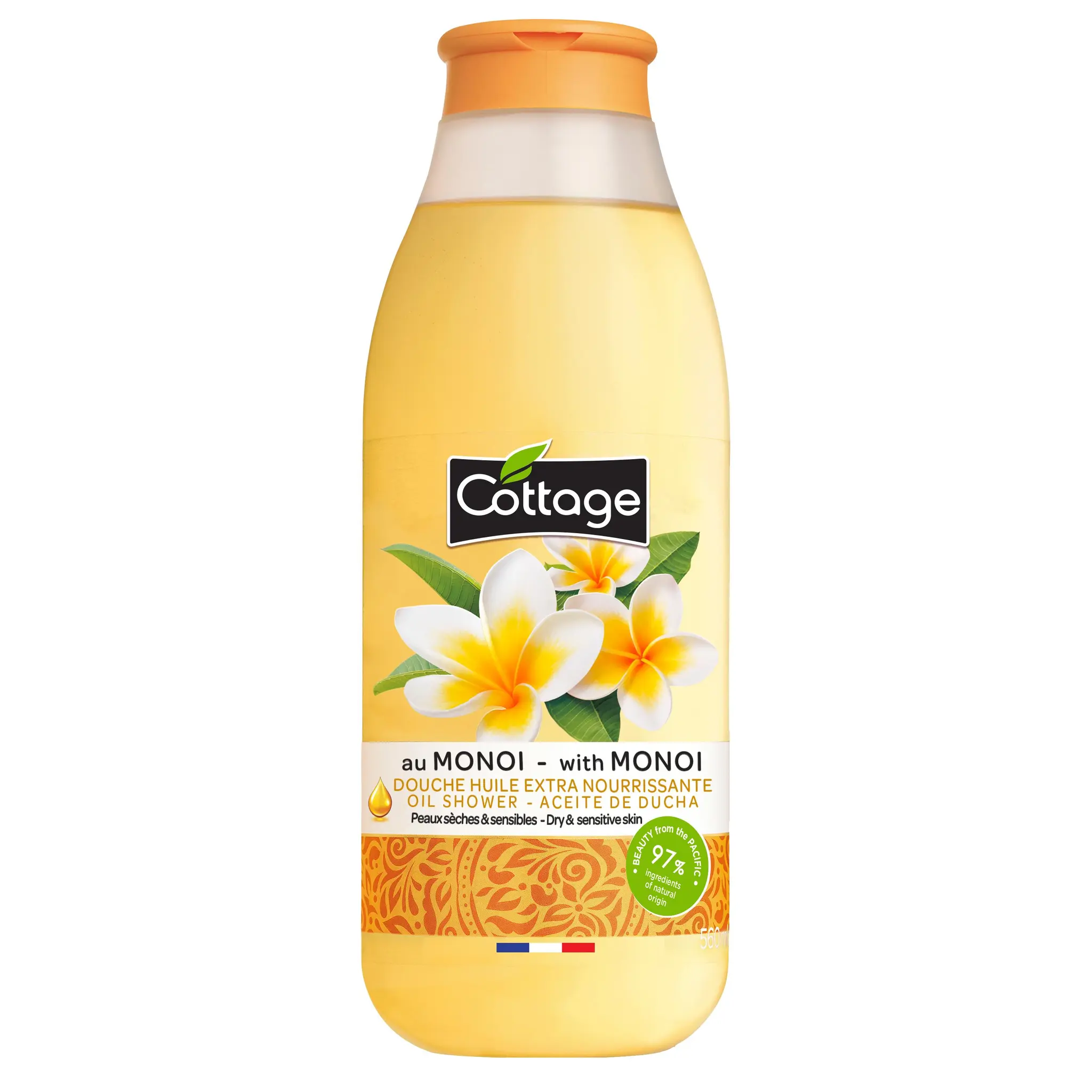 COTTAGE Huile de douche extra nourrissante au monoï