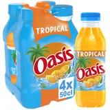 Boisson aux fruits Tropical OASIS - le pack de 4 bouteilles de 50cl
