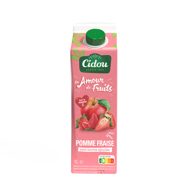 Nectar sans sucres ajoutés pomme fraise cidou 1L