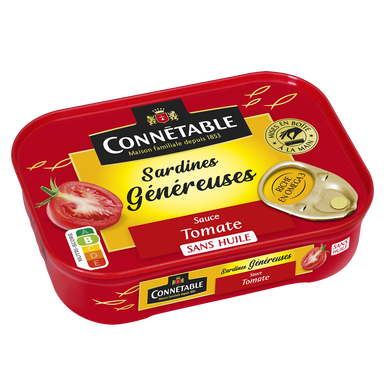 Sardines Généreuses à la sauce tomate sans huile - CONNÉTABLE - 140g