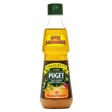 Vinaigrette légère biphasée ail piment de Cayenne PUGET, 33cl