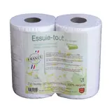 Essuie-tout blanc 100% recyclé ecolabel origine France - 200 feuilles x 2