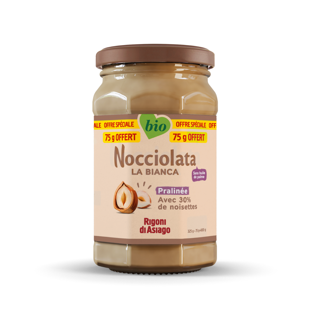 Nocciolata bianca Bio - 325g + 75g offerts