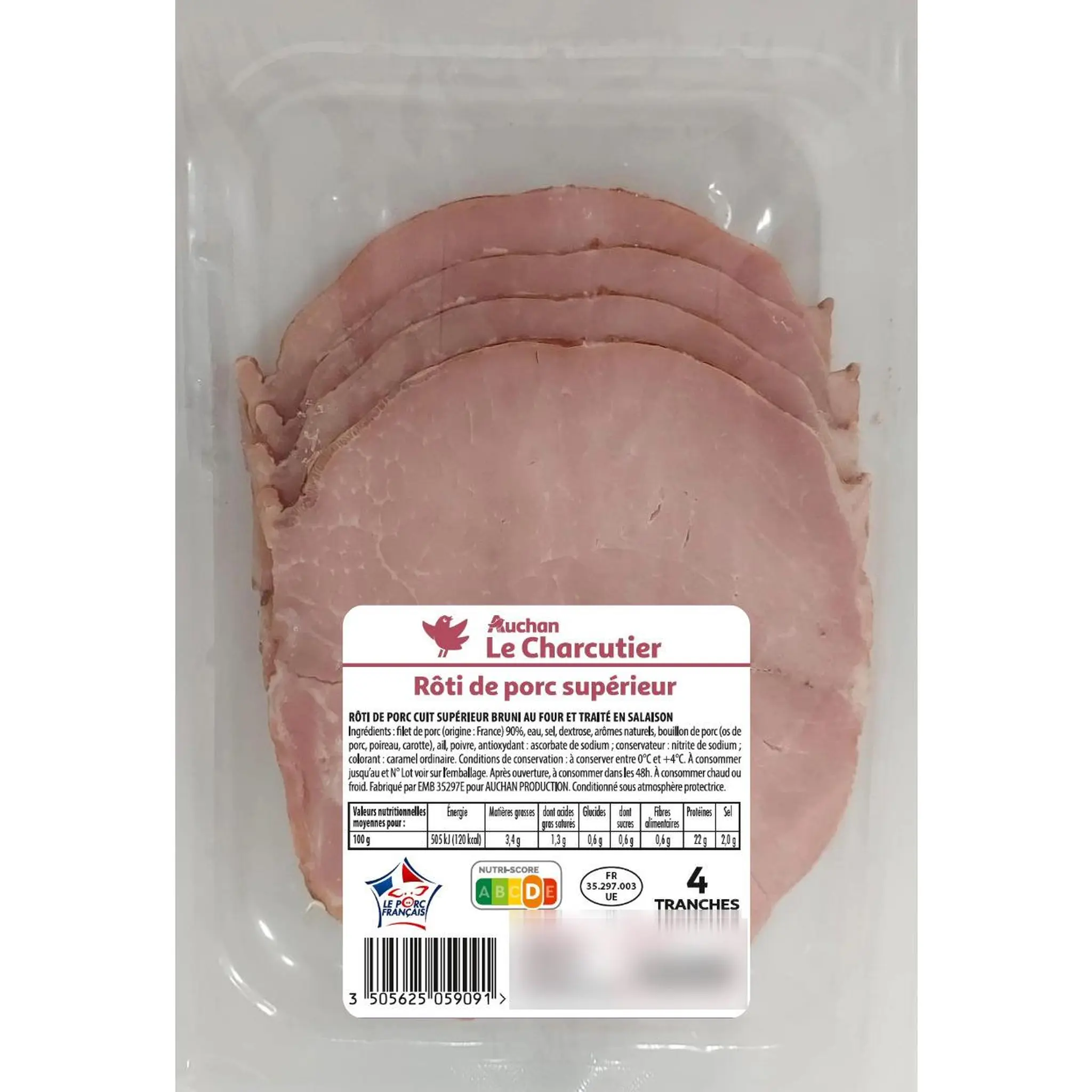 AUCHAN LE CHARCUTIER Rôti de porc